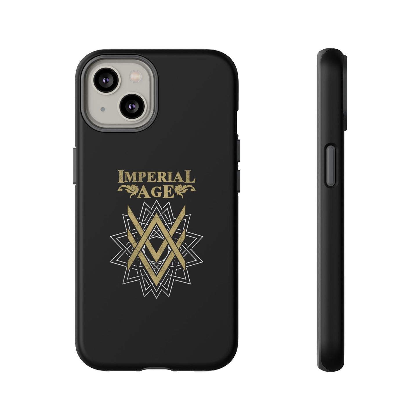 SUMMER COLLECTION - Tough iPhone Case Black (Gold-White Print)