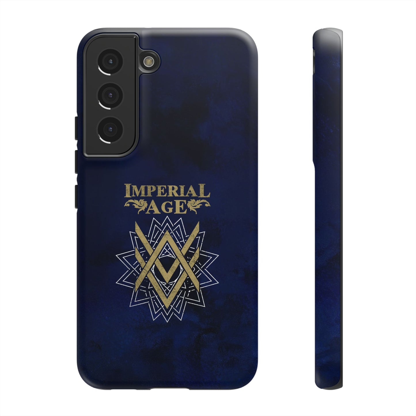 SUMMER COLLECTION - Tough Samsung Galaxy Case Navy (Gold-White Print)