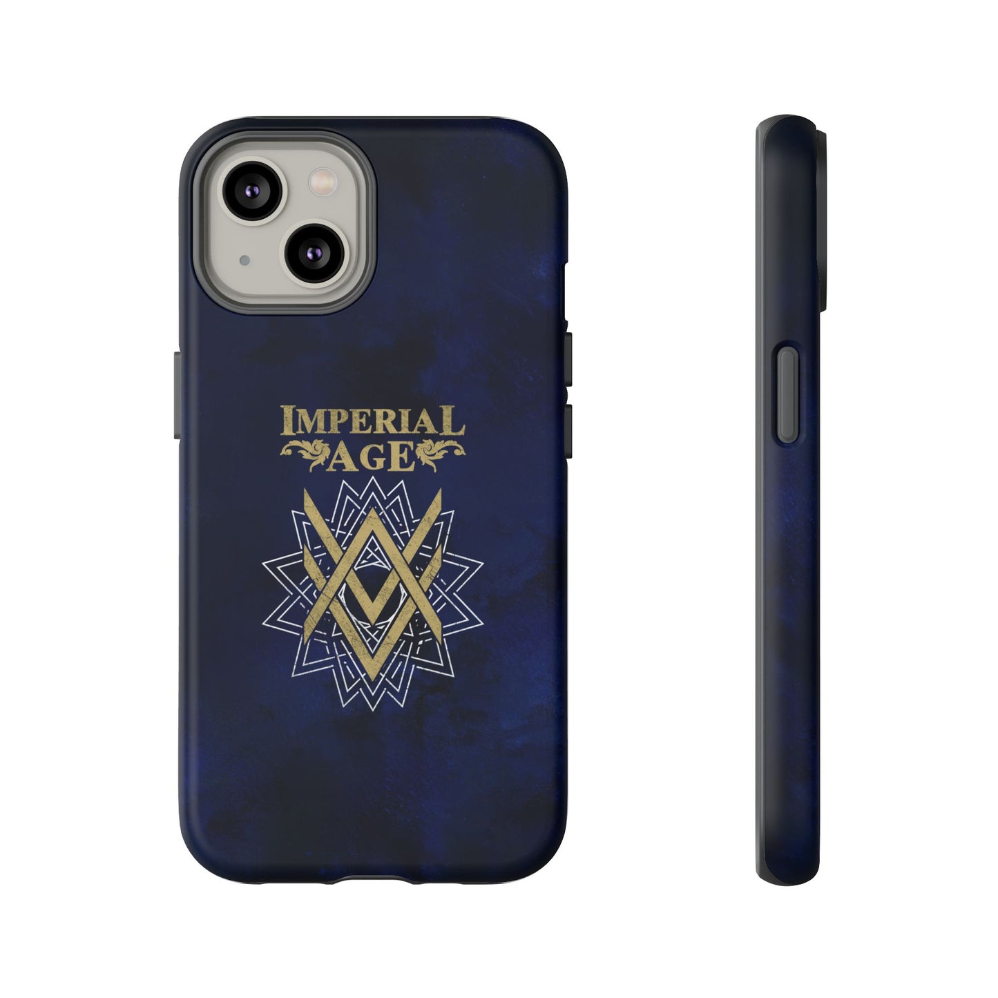 SUMMER COLLECTION - Tough iPhone Case Navy (Gold-White Print)