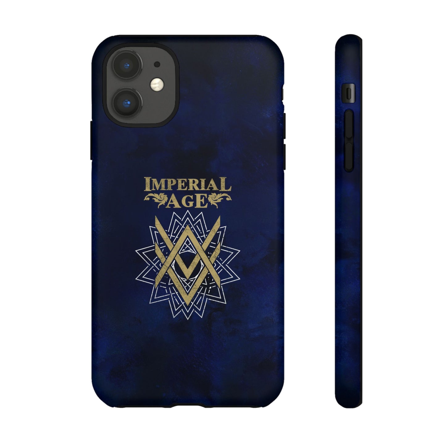 SUMMER COLLECTION - Tough iPhone Case Navy (Gold-White Print)