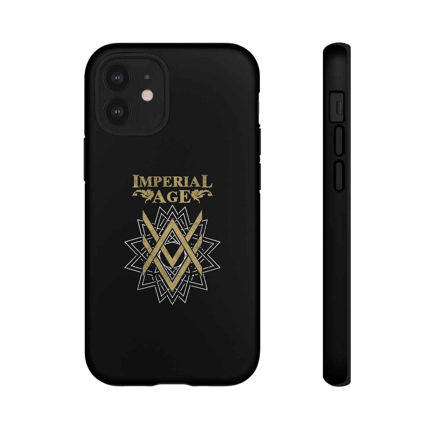 SUMMER COLLECTION - Tough iPhone Case Black (Gold-White Print)