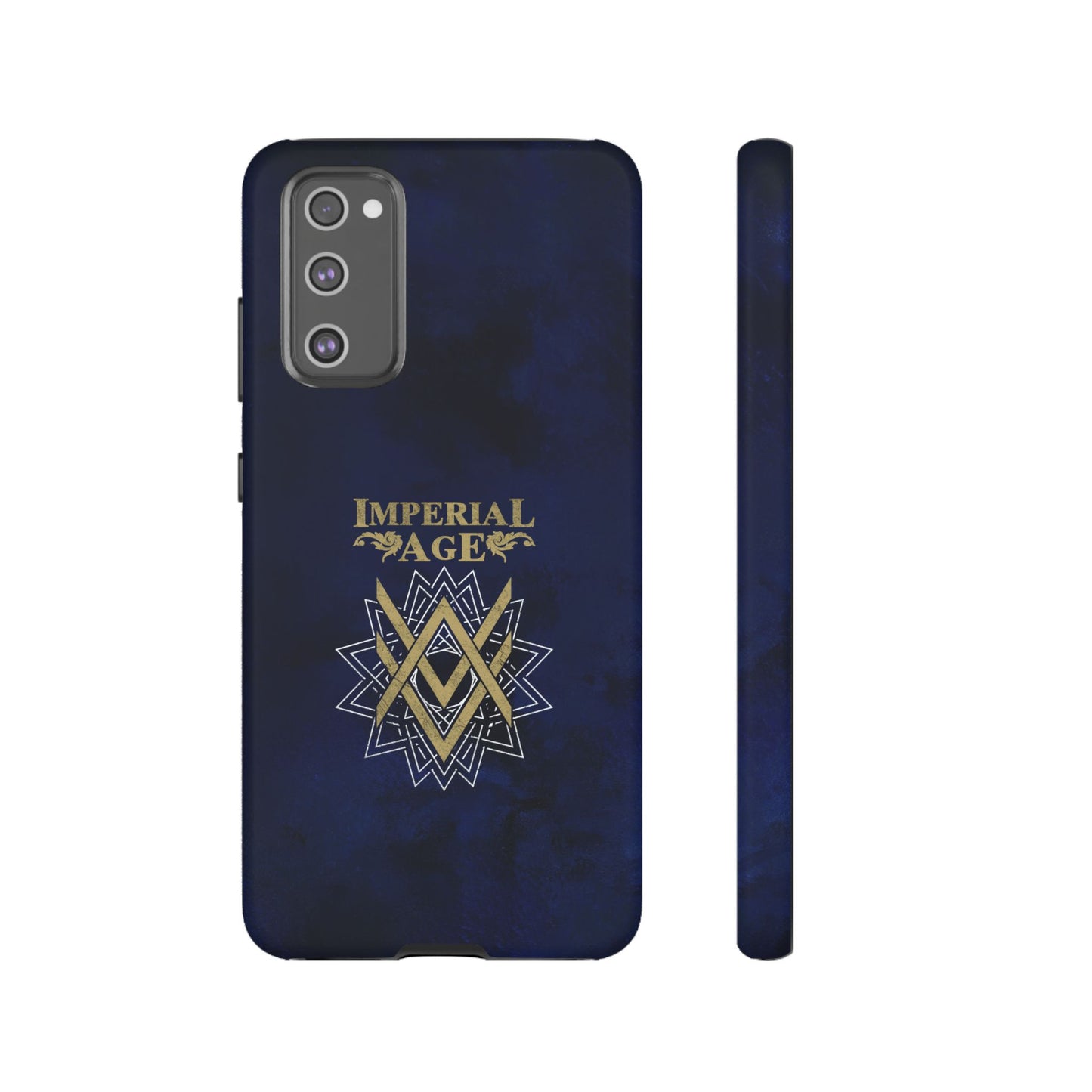 SUMMER COLLECTION - Tough Samsung Galaxy Case Navy (Gold-White Print)