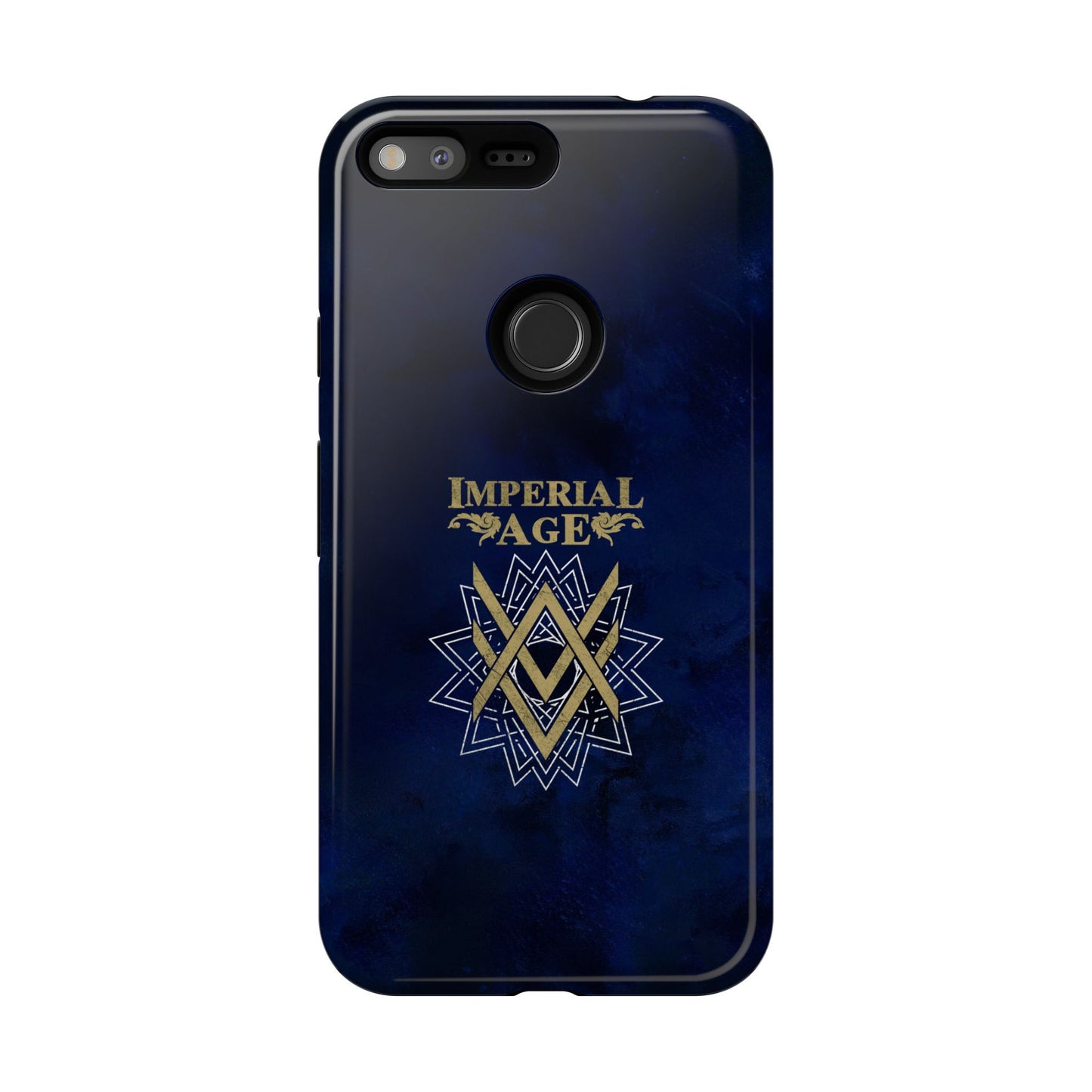 SUMMER COLLECTION - Tough Google Pixel Case Navy (Gold-White Print)