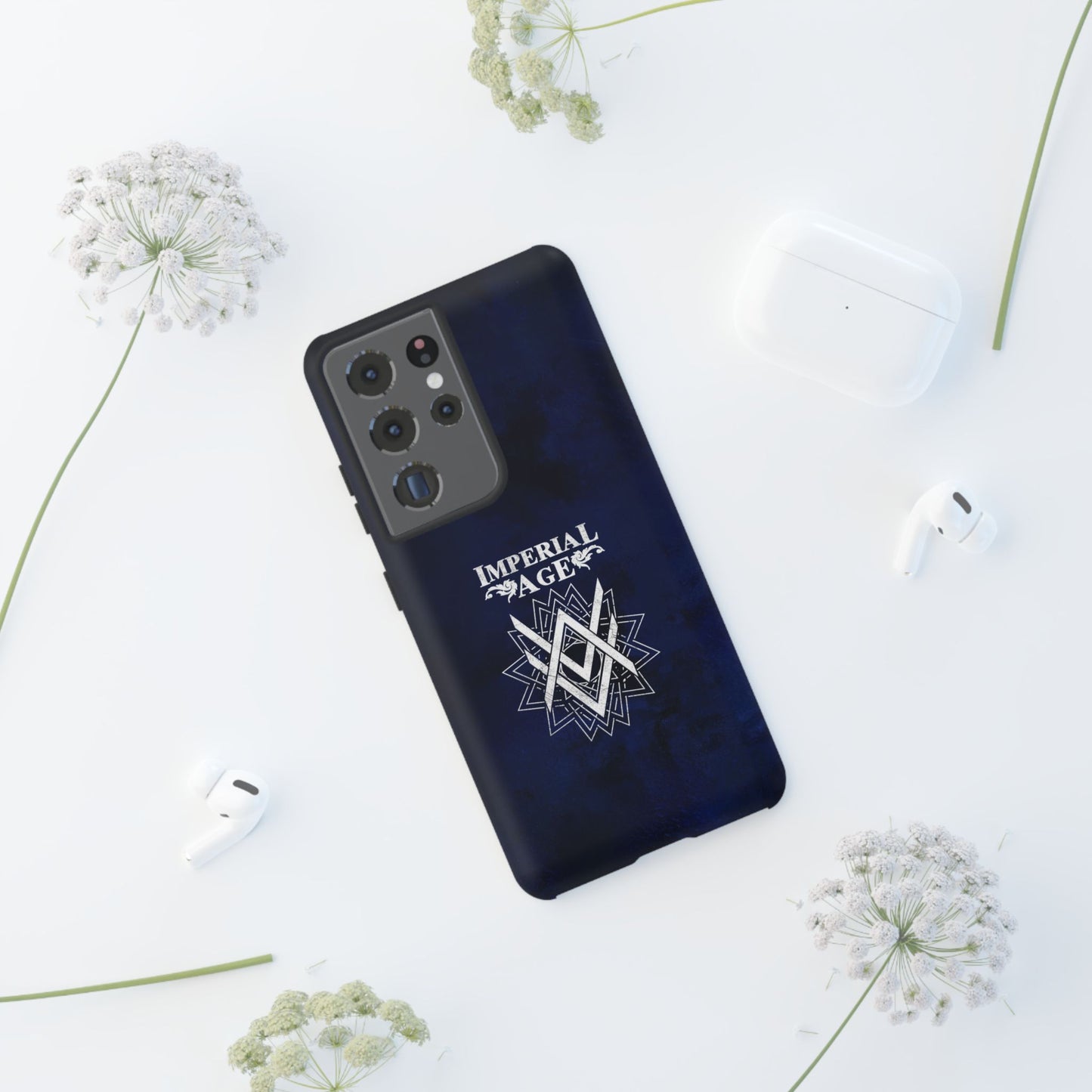 SUMMER COLLECTION - Tough Samsung Galaxy Case Navy (White Print)