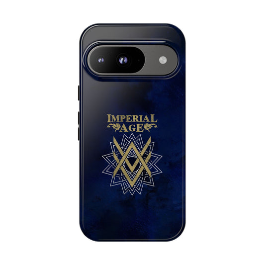 SUMMER COLLECTION - Tough Google Pixel Case Navy (Gold-White Print)