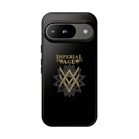 SUMMER COLLECTION - Tough Google Pixel Case Black (Gold-White Print)