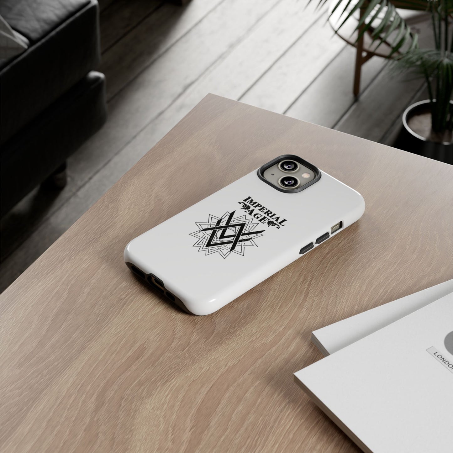 SUMMER COLLECTION - Tough iPhone Case White (Black Print)