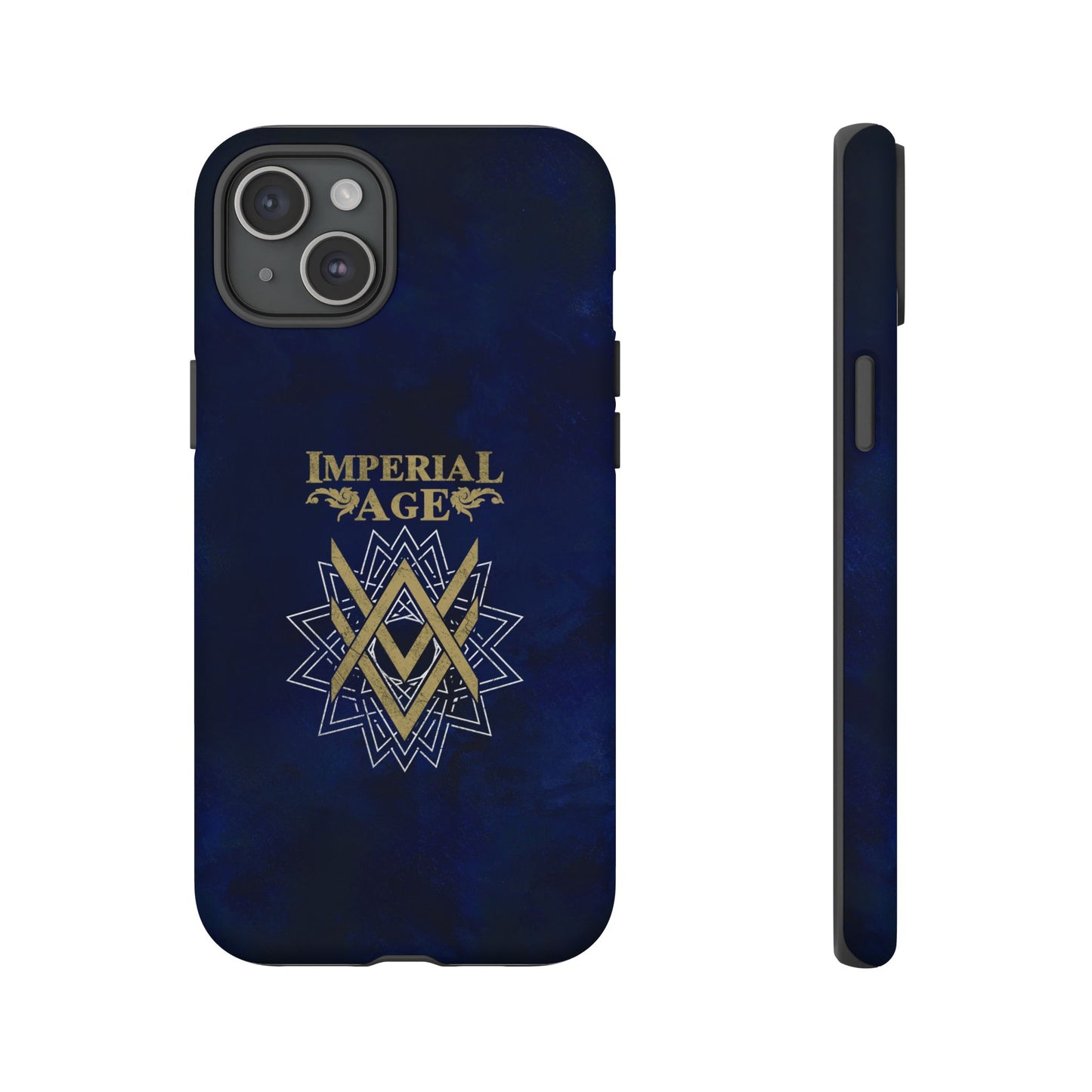 SUMMER COLLECTION - Tough iPhone Case Navy (Gold-White Print)