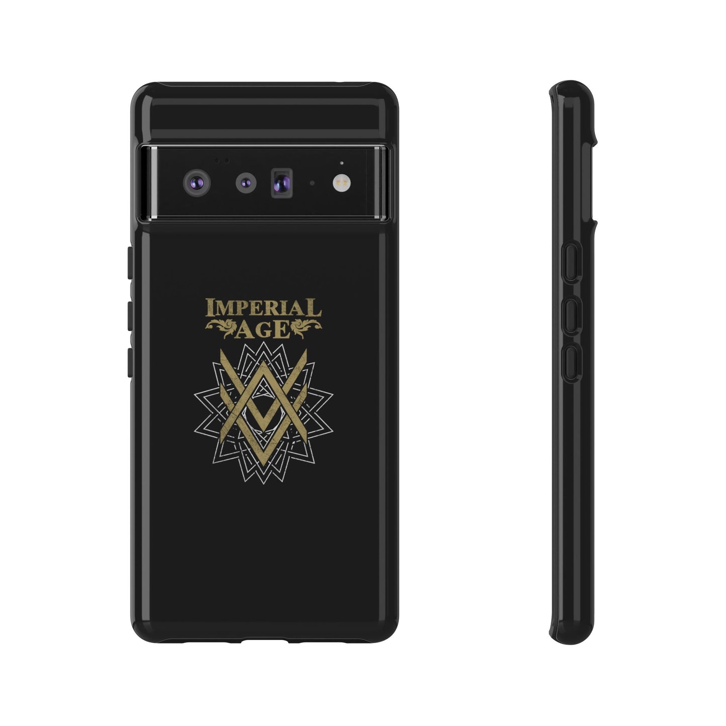 SUMMER COLLECTION - Tough Google Pixel Case Black (Gold-White Print)