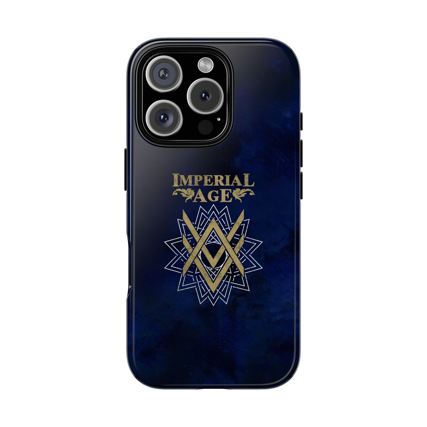 SUMMER COLLECTION - Tough iPhone Case Navy (Gold-White Print)