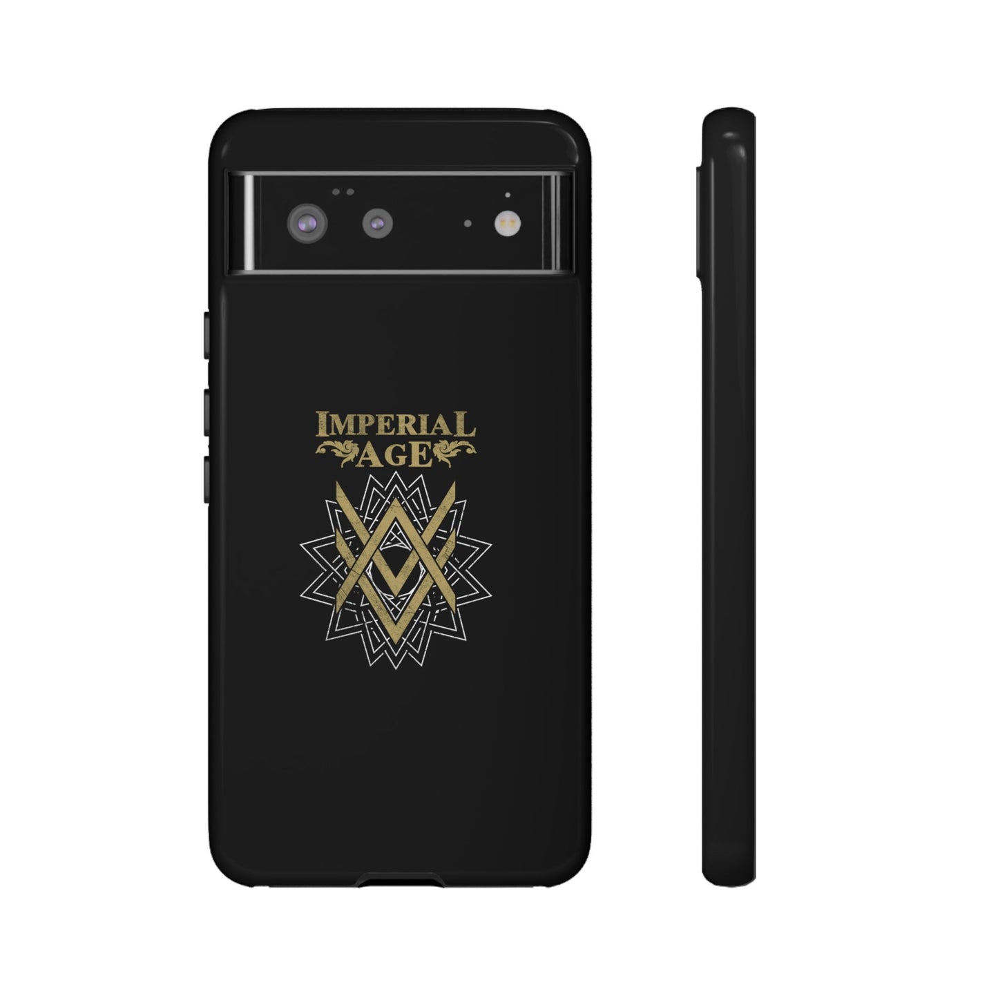 SUMMER COLLECTION - Tough Google Pixel Case Black (Gold-White Print)