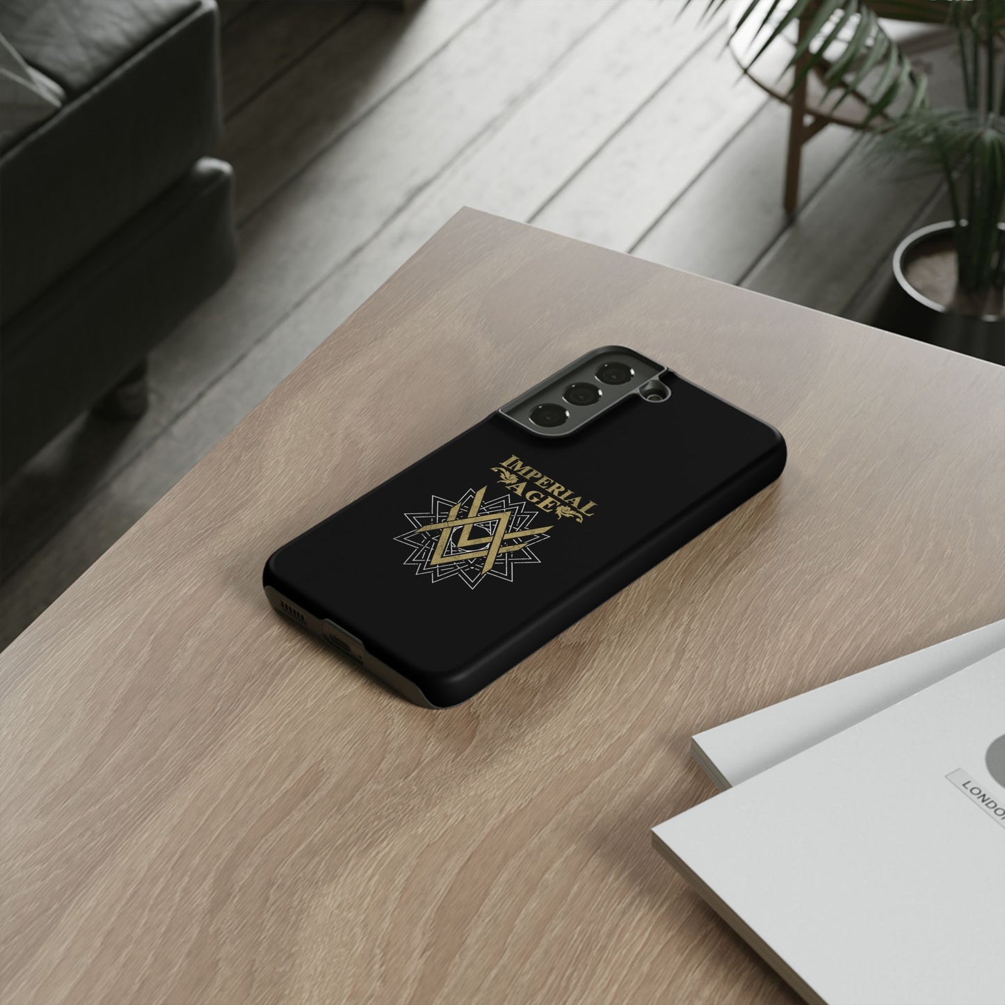 SUMMER COLLECTION - Tough Samsung Galaxy Case Black (Gold-White Print)