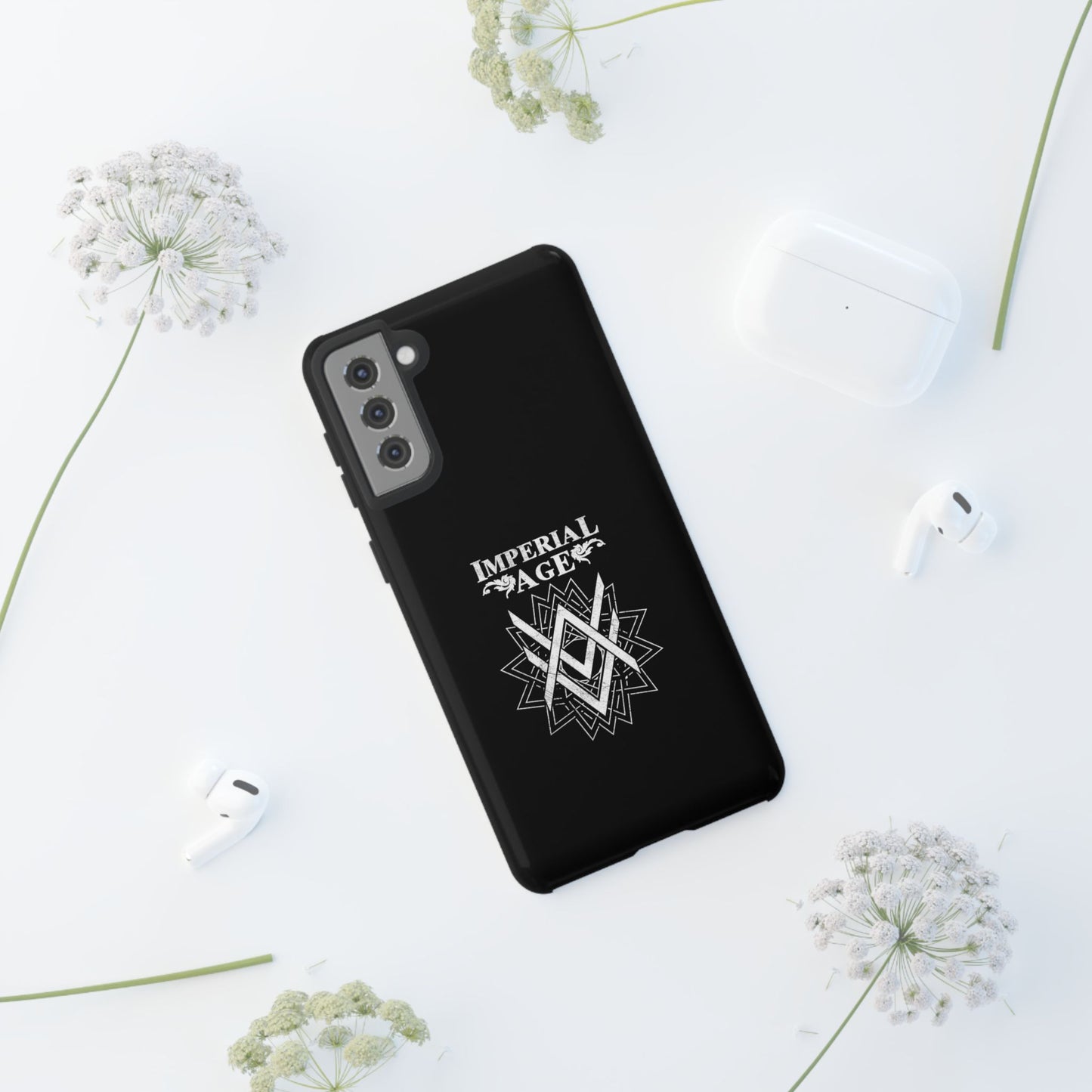 SUMMER COLLECTION - Tough Samsung Galaxy Case Black (White Print)