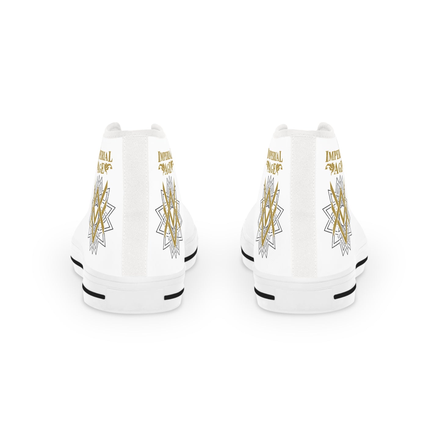 SUMMER COLLECTION - Men's Sneakers White (Gold-Black Print)