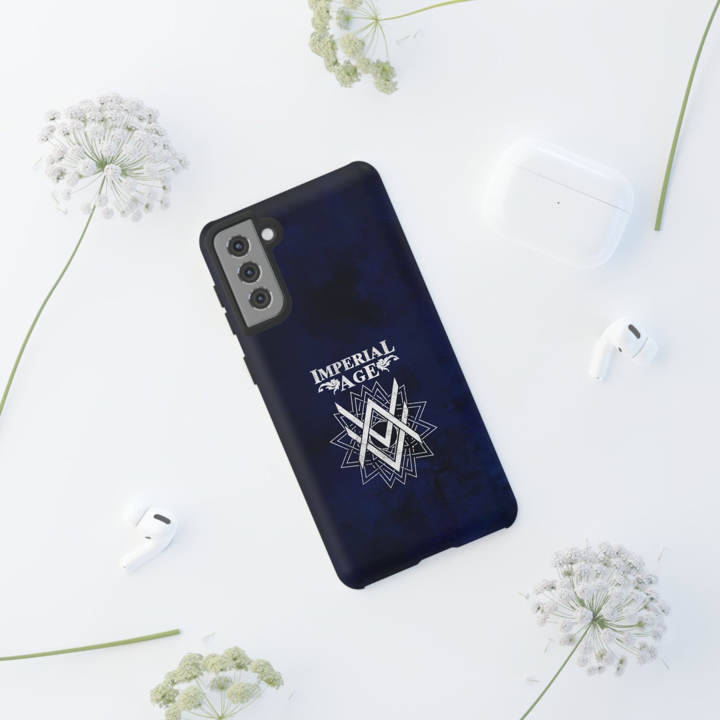 SUMMER COLLECTION - Tough Samsung Galaxy Case Navy (White Print)