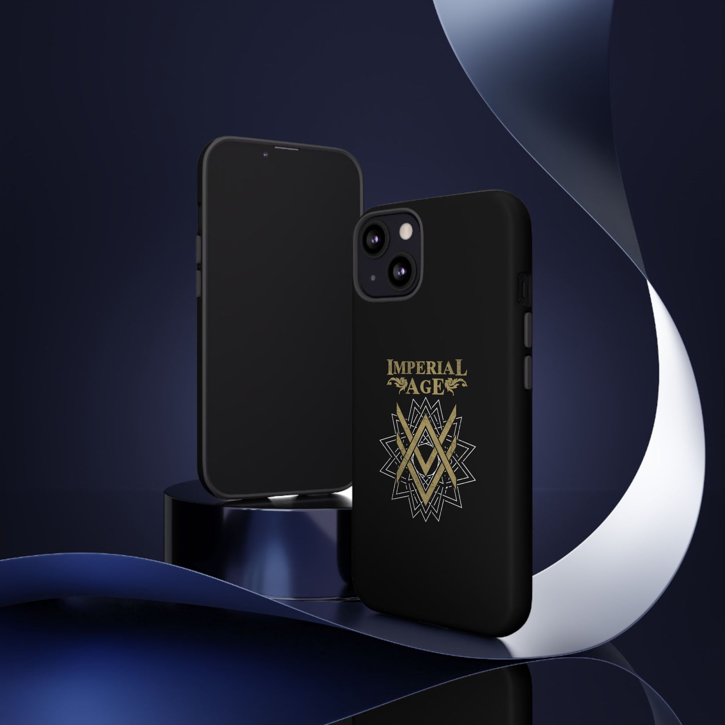 SUMMER COLLECTION - Tough iPhone Case Black (Gold-White Print)