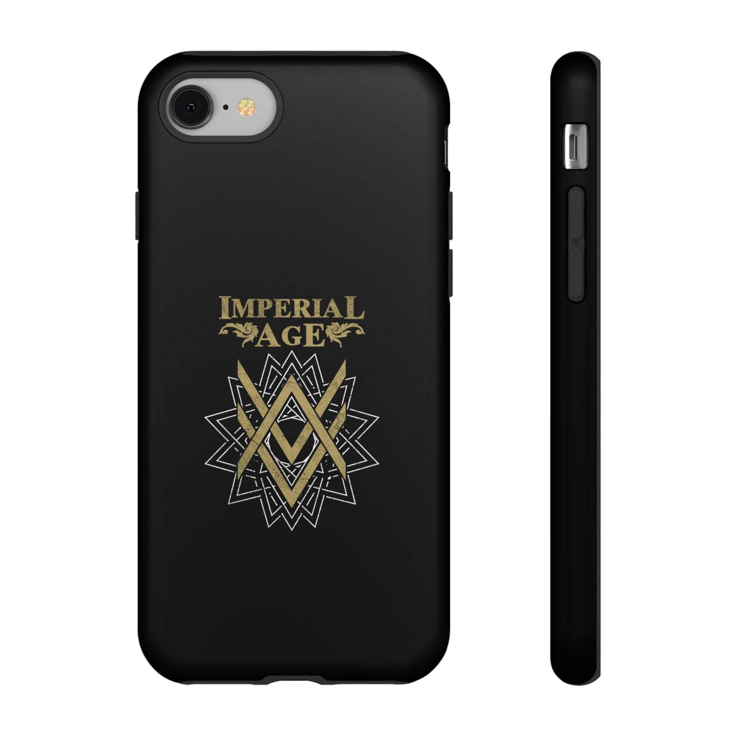 SUMMER COLLECTION - Tough iPhone Case Black (Gold-White Print)