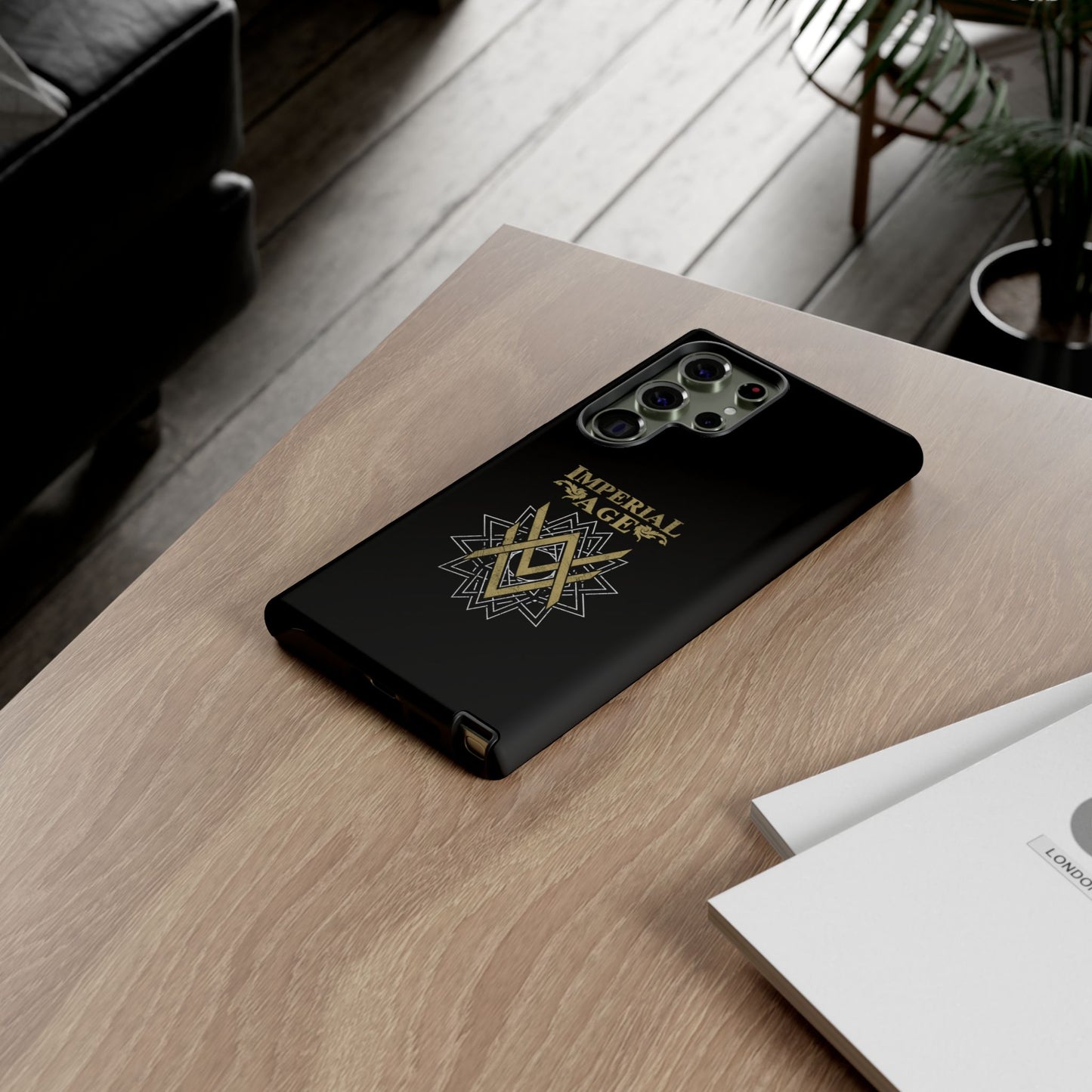 SUMMER COLLECTION - Tough Samsung Galaxy Case Black (Gold-White Print)
