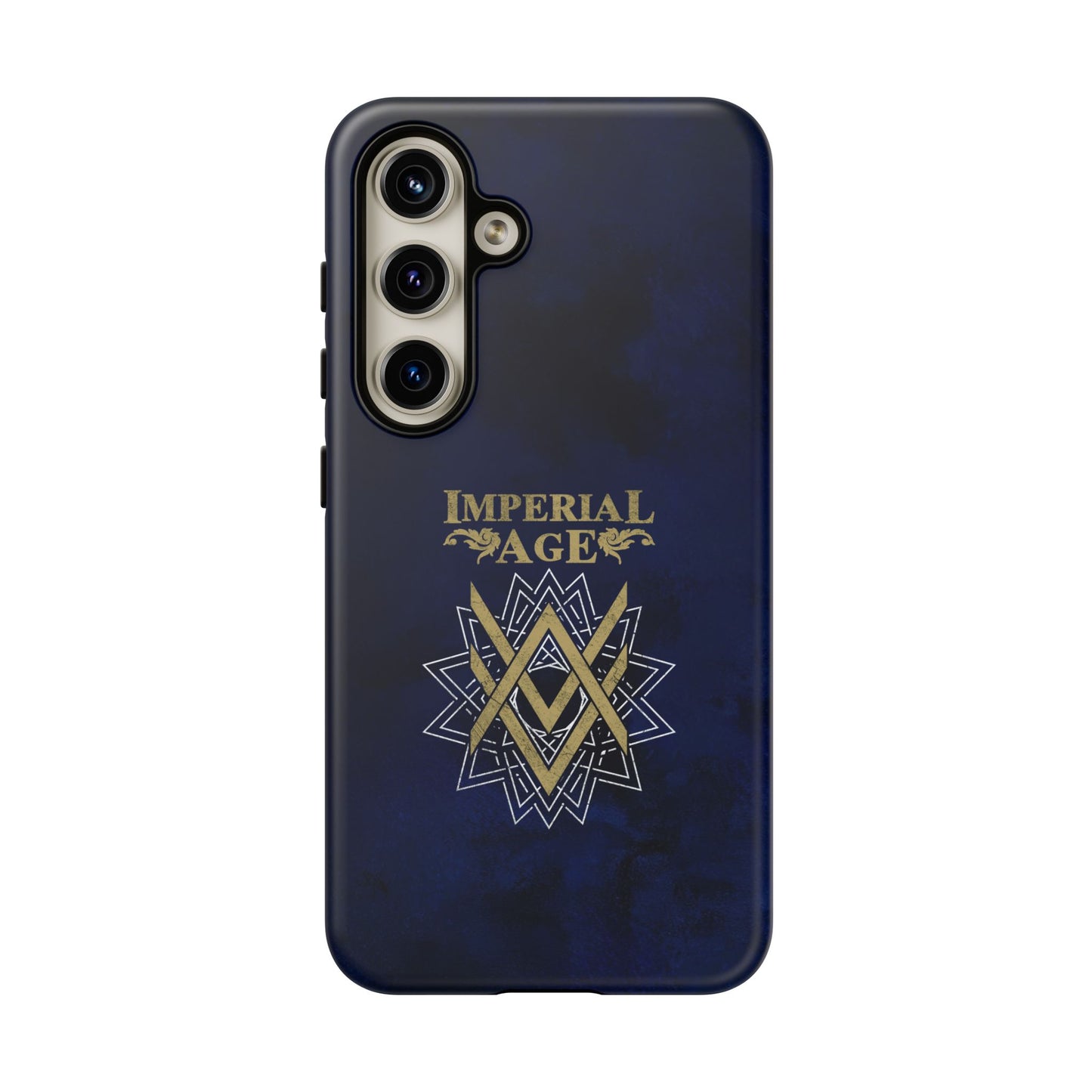 SUMMER COLLECTION - Tough Samsung Galaxy Case Navy (Gold-White Print)