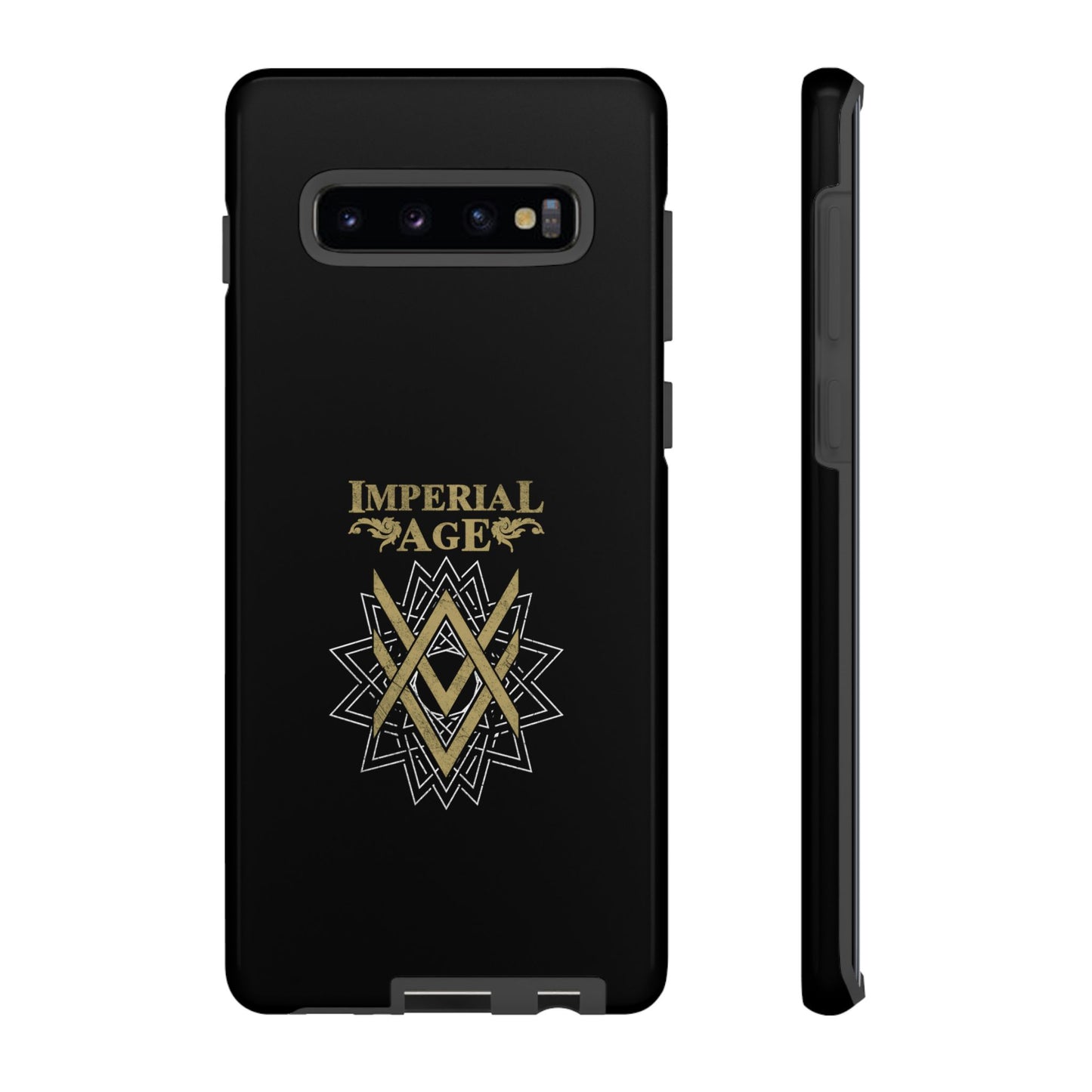 SUMMER COLLECTION - Tough Samsung Galaxy Case Black (Gold-White Print)