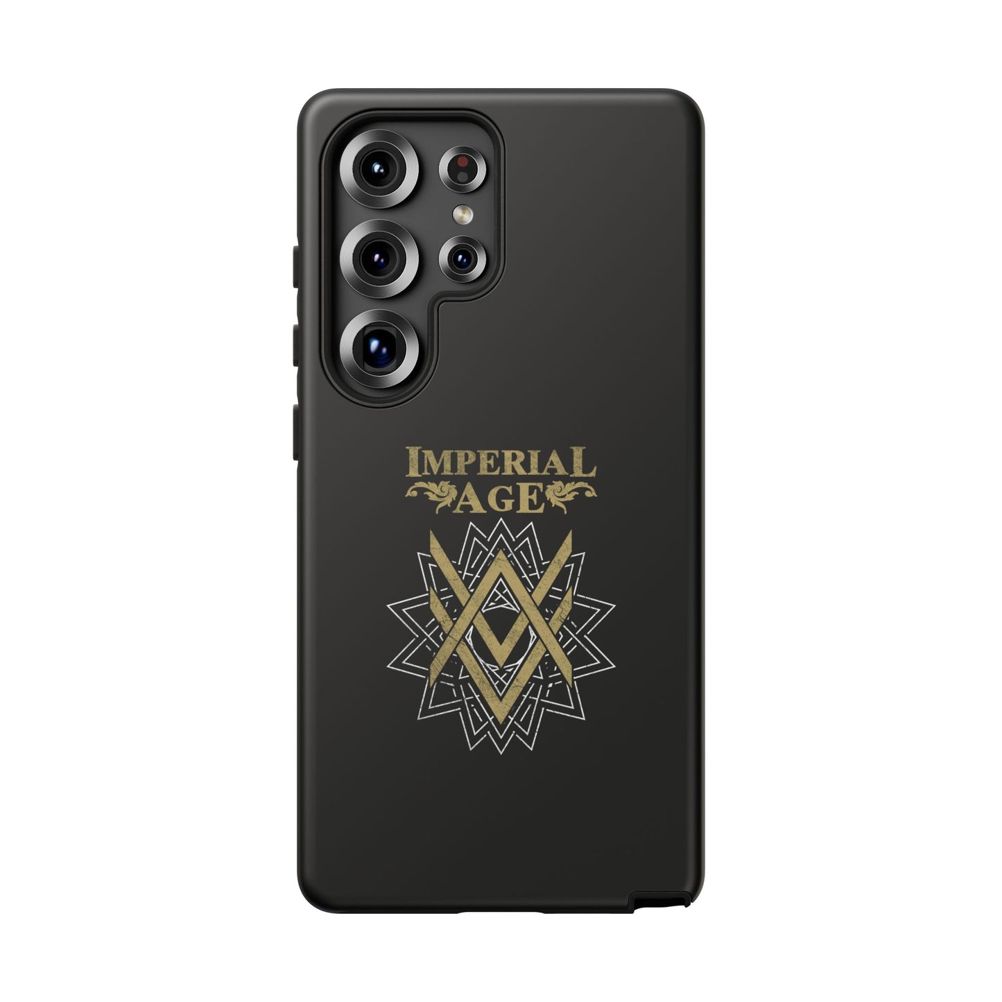 SUMMER COLLECTION - Tough Samsung Galaxy Case Black (Gold-White Print)