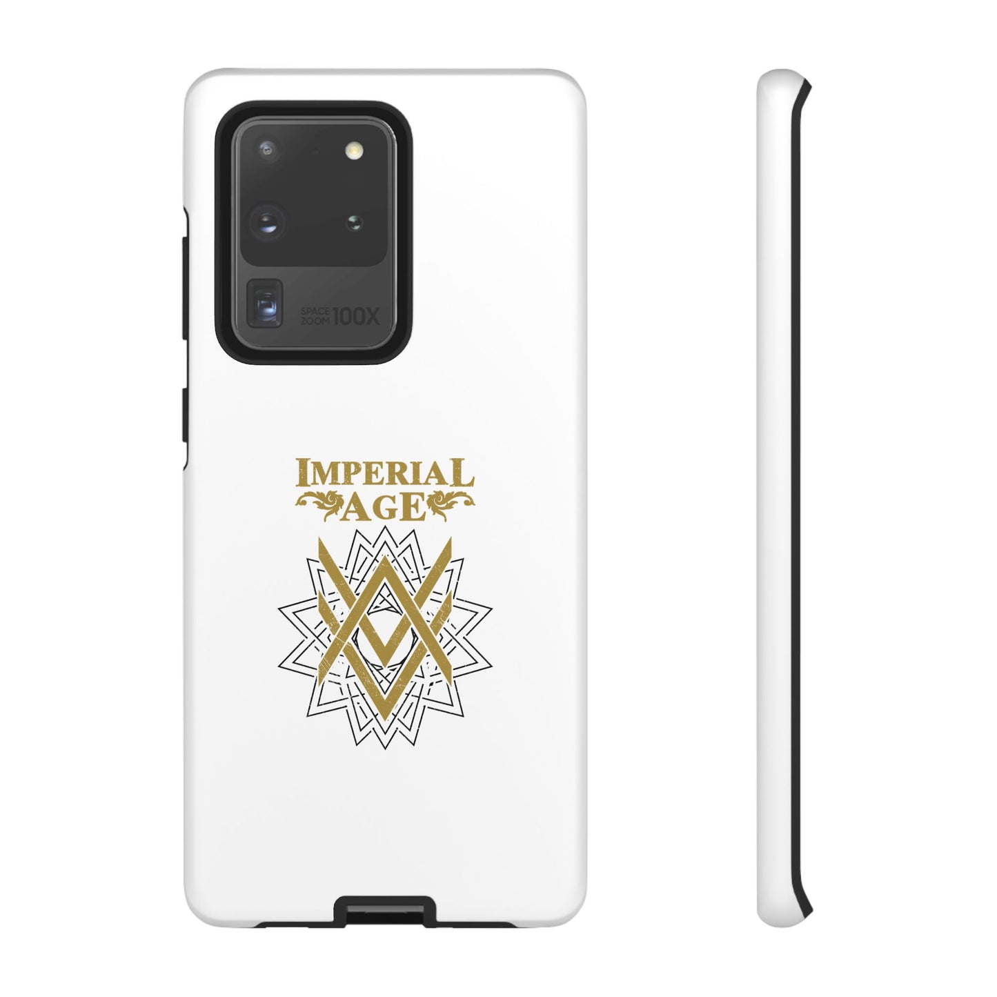 SUMMER COLLECTION - Tough Samsung Galaxy Case White (Gold-Black Print)