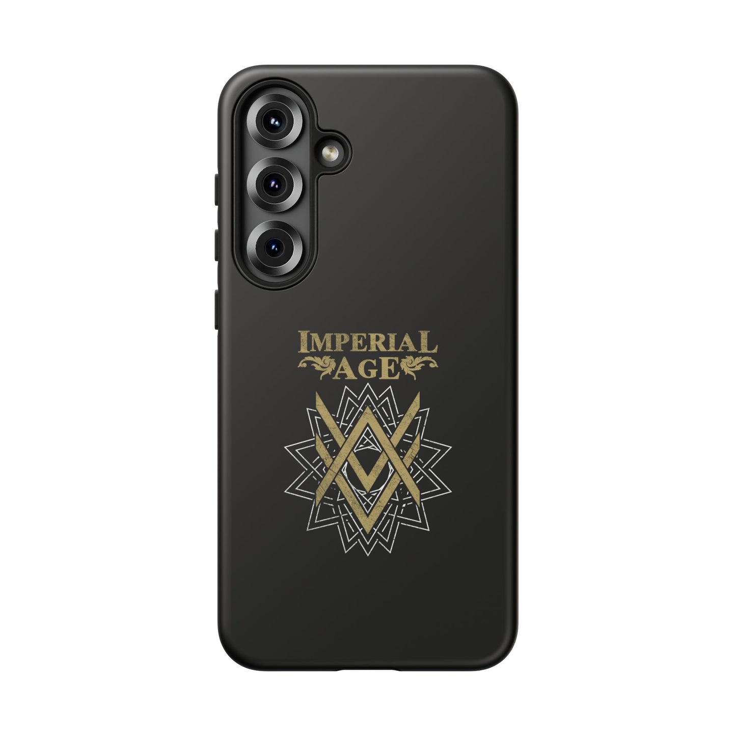 SUMMER COLLECTION - Tough Samsung Galaxy Case Black (Gold-White Print)
