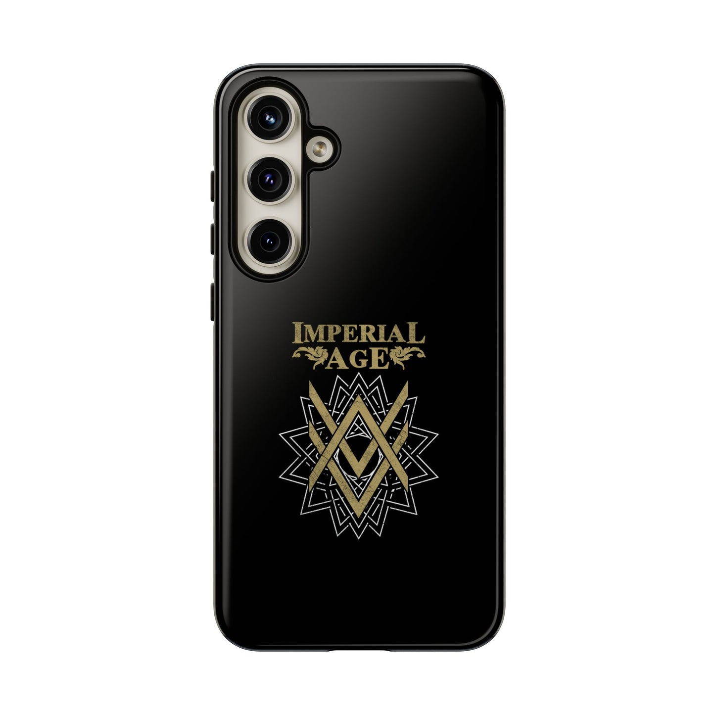 SUMMER COLLECTION - Tough Samsung Galaxy Case Black (Gold-White Print)