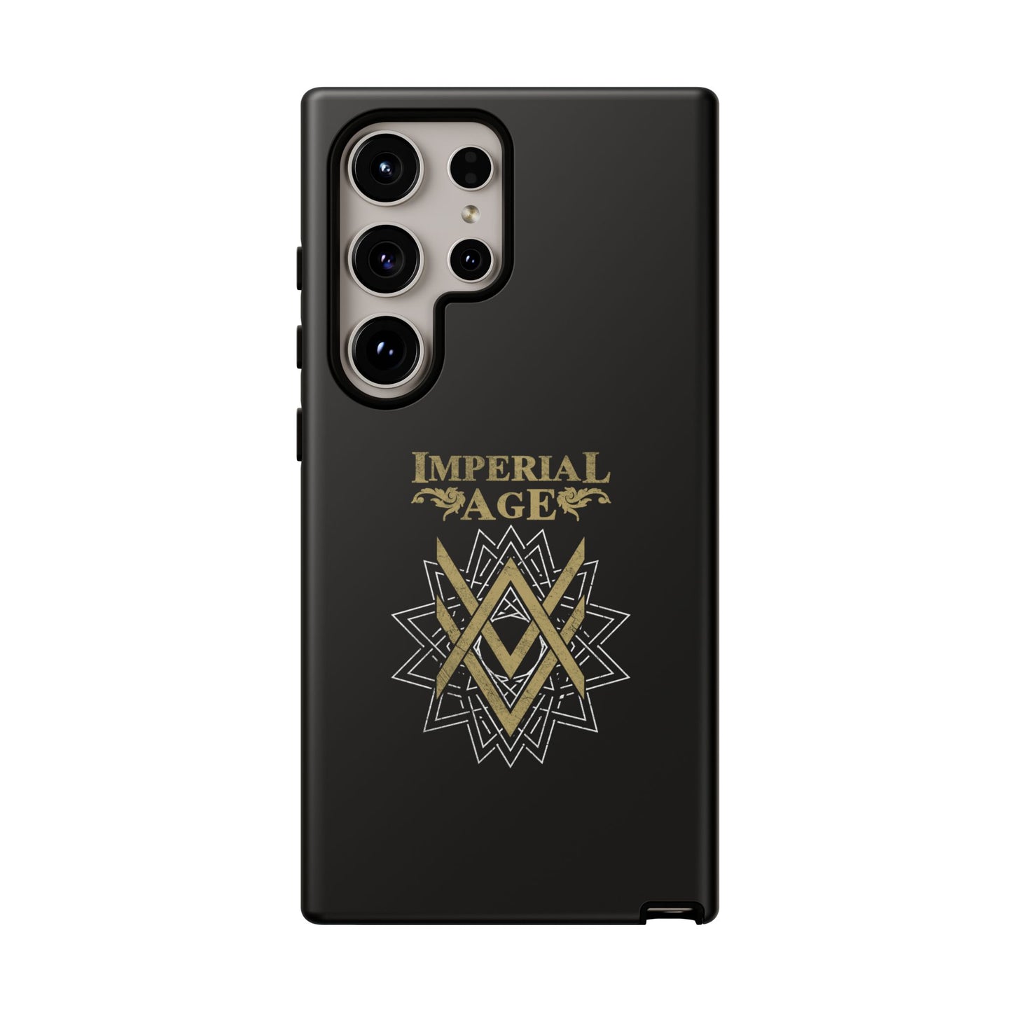 SUMMER COLLECTION - Tough Samsung Galaxy Case Black (Gold-White Print)