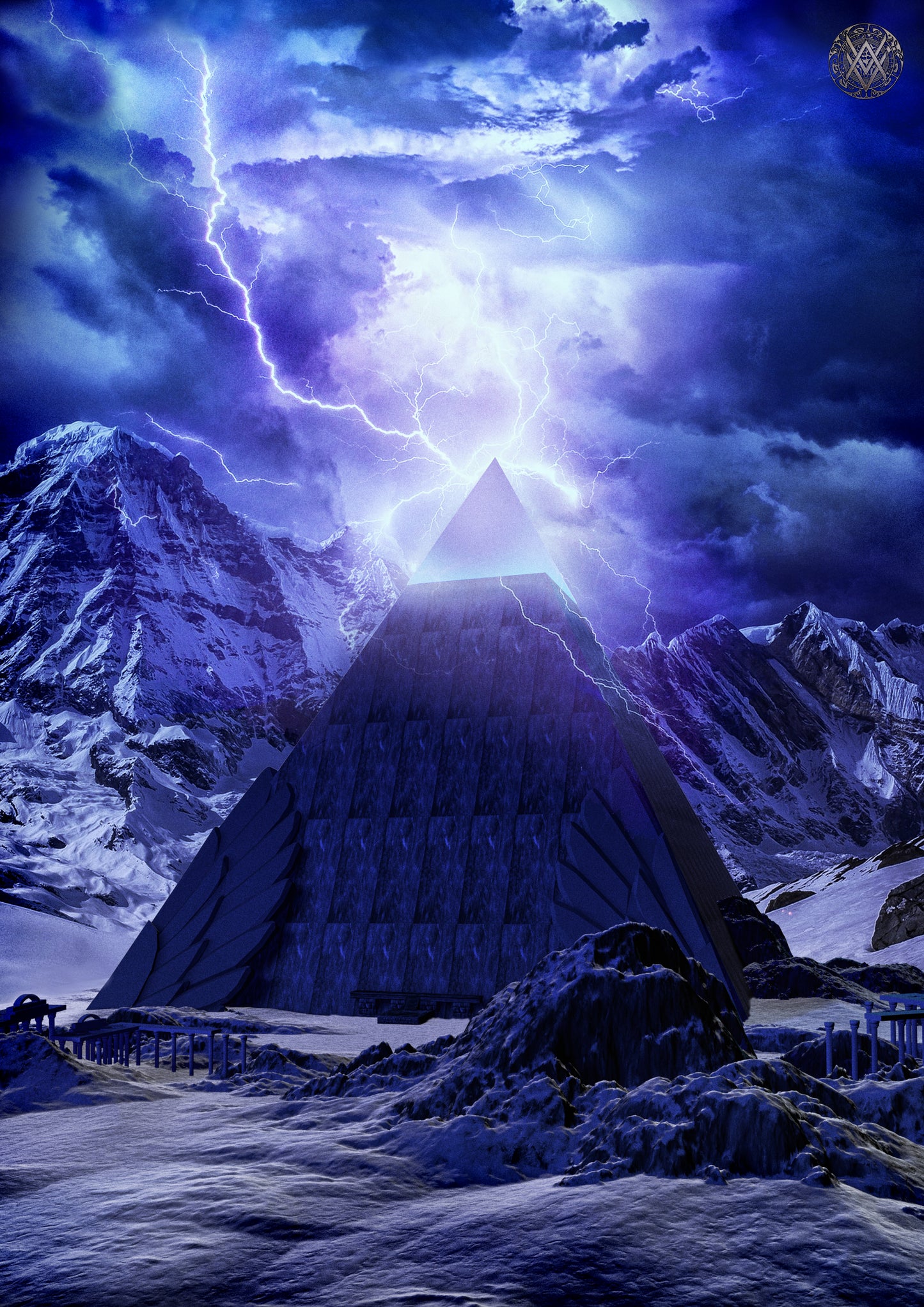 Atlantean Pyramid in the mountains (A3 Poster, signed)