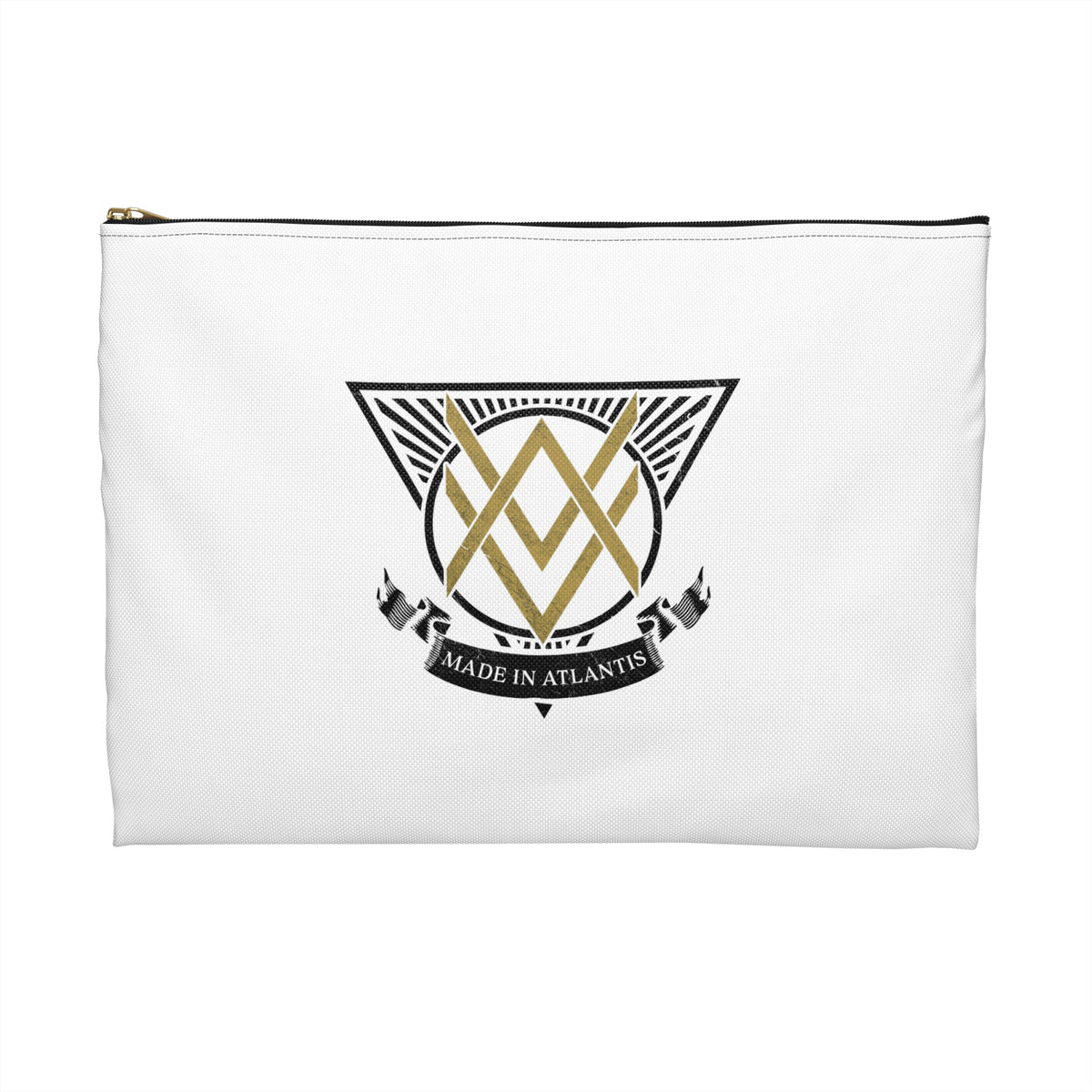 SUMMER COLLECTION - Accessory Pouch White (Gold-Black Print)