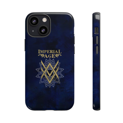 SUMMER COLLECTION - Tough iPhone Case Navy (Gold-White Print)