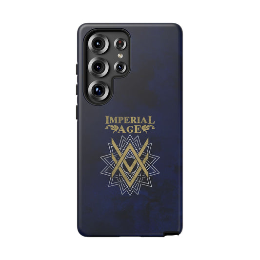 SUMMER COLLECTION - Tough Samsung Galaxy Case Navy (Gold-White Print)