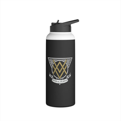 SUMMER COLLECTION - Steel Water Bottle Black (Gold-White Print)