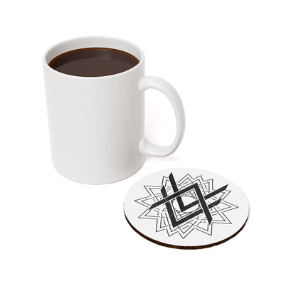SUMMER COLLECTION - Cork Coaster White (Black Print)