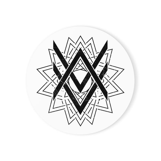 SUMMER COLLECTION - Cork Coaster White (Black Print)