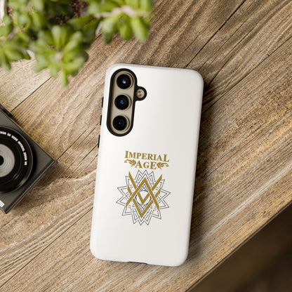 SUMMER COLLECTION - Tough Samsung Galaxy Case White (Gold-Black Print)
