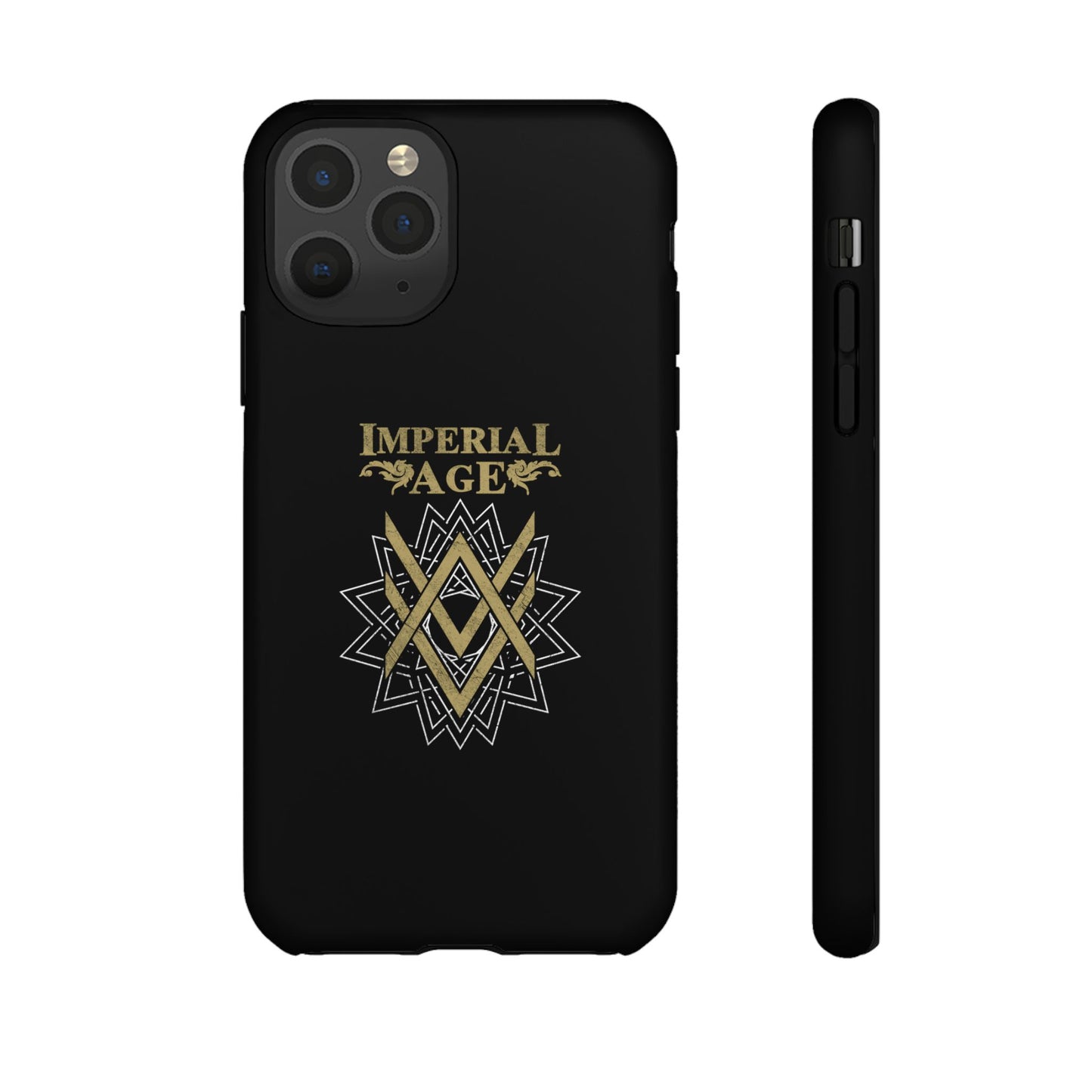 SUMMER COLLECTION - Tough iPhone Case Black (Gold-White Print)
