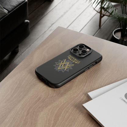 SUMMER COLLECTION - Tough iPhone Case Black (Gold-White Print)