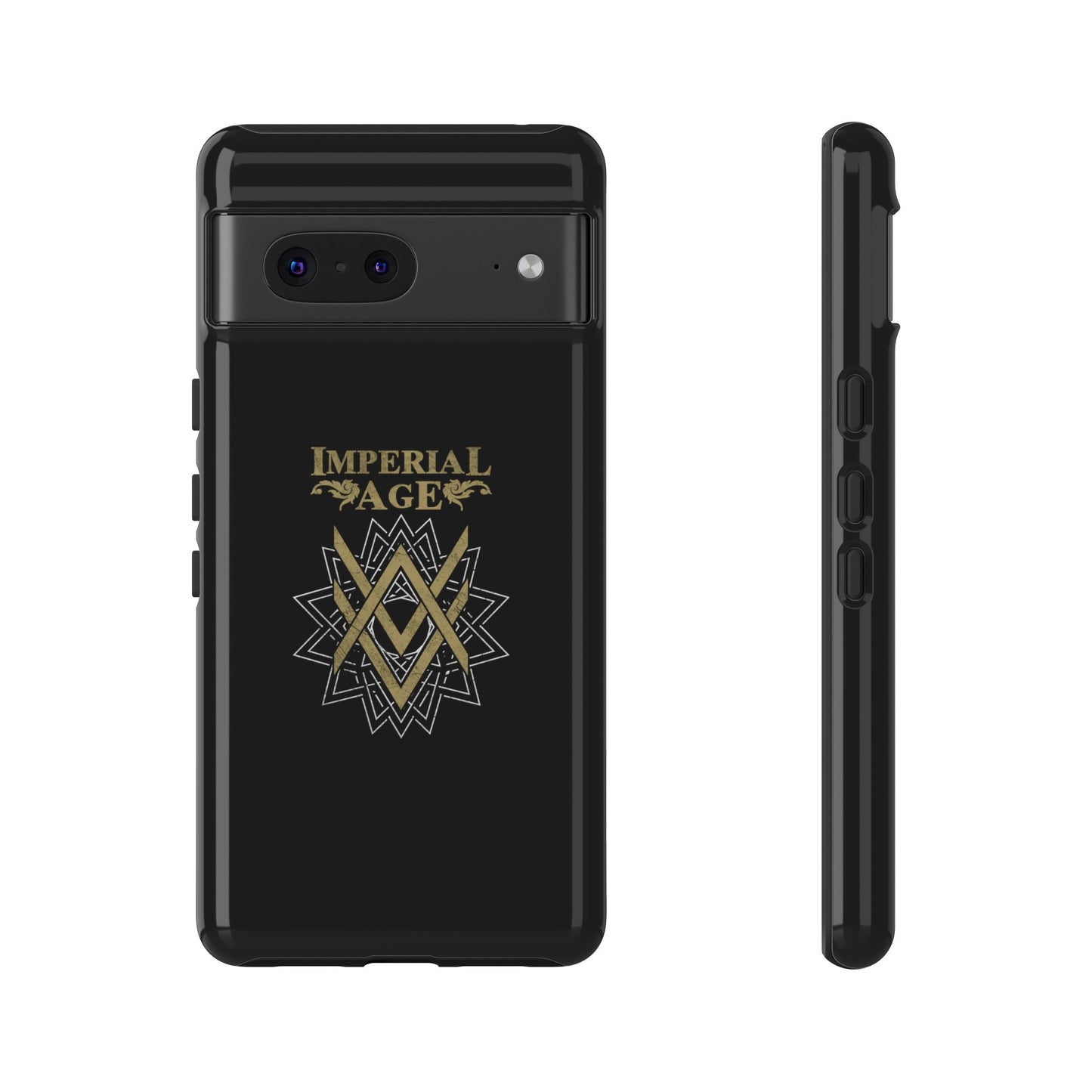 SUMMER COLLECTION - Tough Google Pixel Case Black (Gold-White Print)