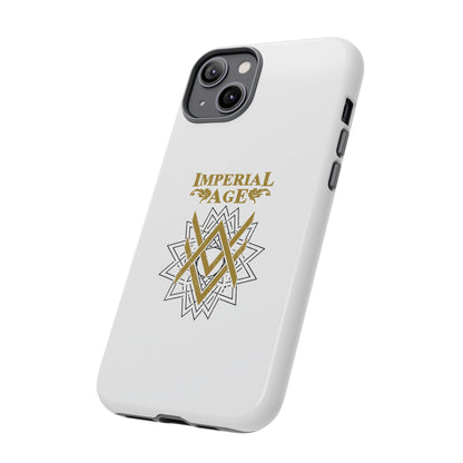 SUMMER COLLECTION - Tough iPhone Case White (Gold-Black Print)