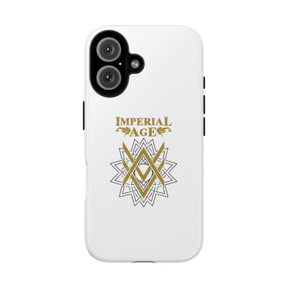 SUMMER COLLECTION - Tough iPhone Case White (Gold-Black Print)