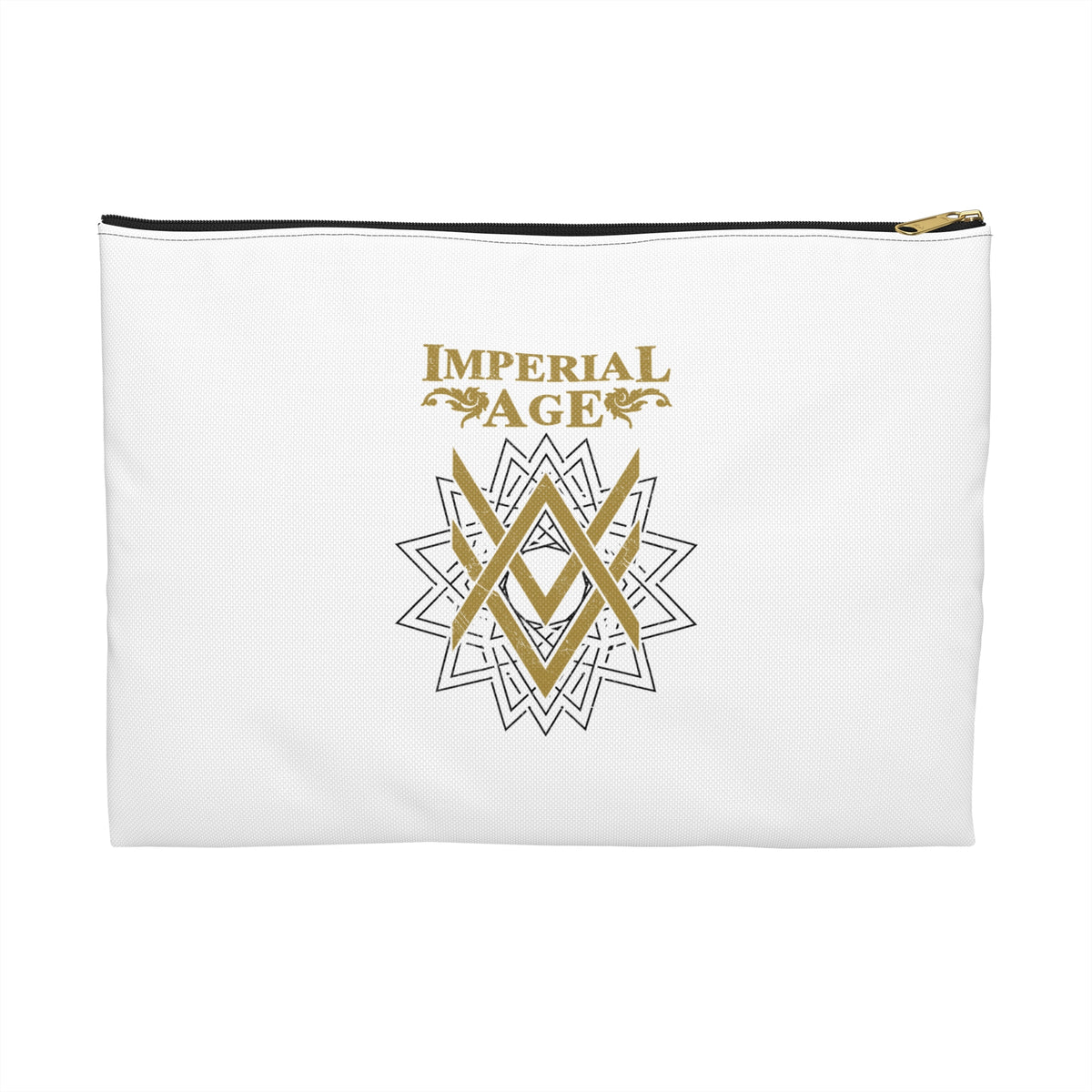 SUMMER COLLECTION - Accessory Pouch White (Gold-Black Print)