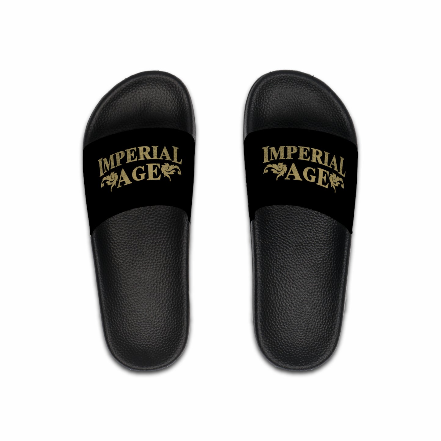 SUMMER COLLECTION - Slide Sandals Black (Gold Print)