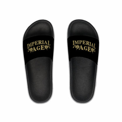 SUMMER COLLECTION - Slide Sandals Black (Gold Print)