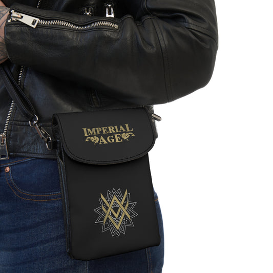 SUMMER COLLECTION - Strap Wallet Black (Gold-White Print)