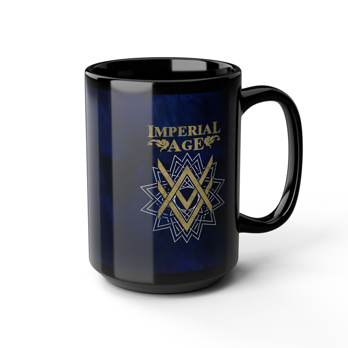 SUMMER COLLECTION - Black Mug 0.44 Navy (Gold-White Print)