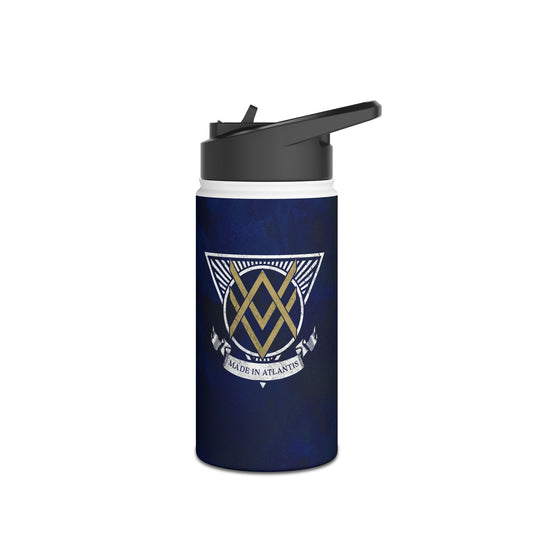 SUMMER COLLECTION - Steel Water Bottle Navy (Gold-White Print)