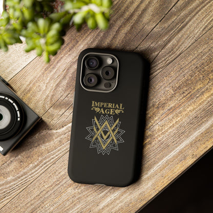 SUMMER COLLECTION - Tough iPhone Case Black (Gold-White Print)