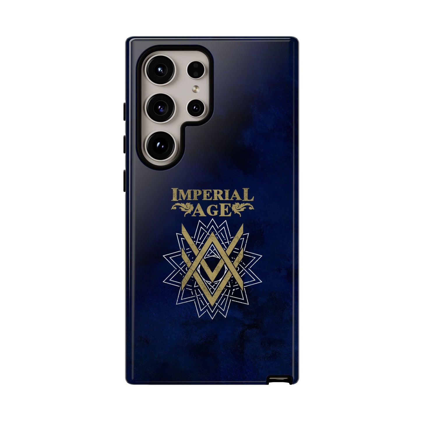 SUMMER COLLECTION - Tough Samsung Galaxy Case Navy (Gold-White Print)